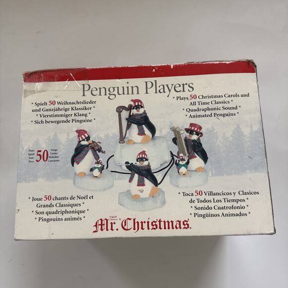 Mr. Christmas Penguin Players Band Playing Instrument Animated Music w/Box READ - Picture 11 of 15